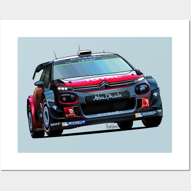 Citroen C3 WRC Wall Art by Mario Ramos Rally Art